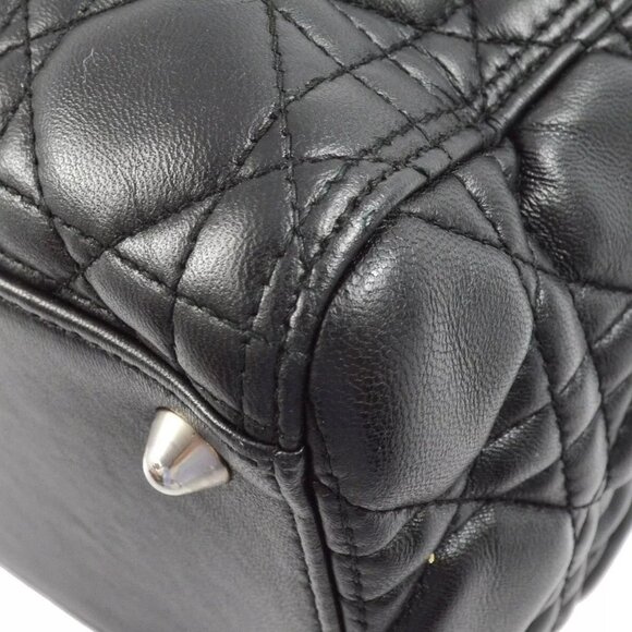 Christian Dior Black Lambskin Lady Dior Cannage 2way Handbag - Picture 4 of 9